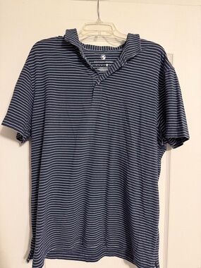 Southern Proper Navy & White Striped Polo
